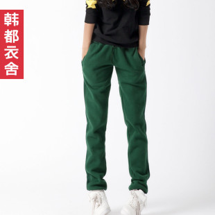 韩都衣舍⑤现货●韩国2011冬装新款加厚抓绒休闲长裤GL1520茵
