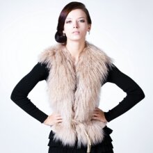 清仓特价皮草 外套 新款2011 进口滩羊毛马甲 兔毛背心坎肩 整皮