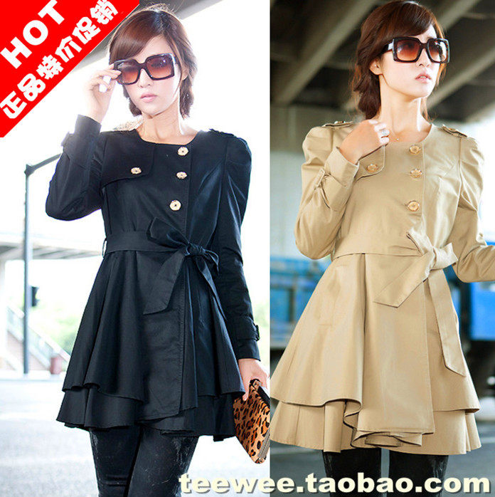 <em>朵以</em> 正品 2013<em>春季女装</em>新款秋装风衣 女外套 