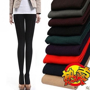  新品女装韩版大码秋装九分裤踩脚裤大码抓绒连袜打底裤 女