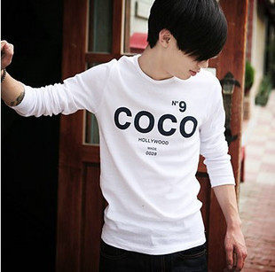 Two Korean mens autumn primer shirt cultivating long-sleeved T-shirt mens t-shirt long-sleeved T-shirt men