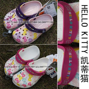 2010新款!绝对正品!CROCS HELLO KITTY凯蒂猫洞洞鞋凉鞋蝴蝶结