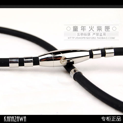 专柜正品：圆片钛锗项链金法藤泽钛项圈钛项链保健颈椎磁疗项链