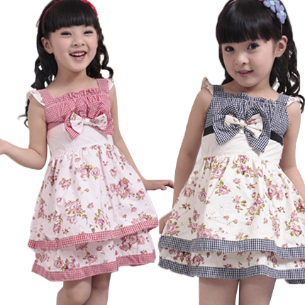 A special sale Summer wear Korean Edition Big flower bow cotton Dress Cotton skirts for girls Never give upin the Children/Baby/Family fitted , Skirt(New) , Skirts category - from Buy2taobao.com to provide professional Taobao agent buy service
