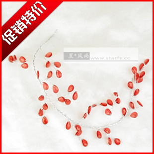  新娘头饰结婚发饰品头花朵/韩式手工新娘红色发饰花/影楼饰品批发