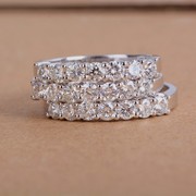 T家18K白金排钻戒指女戒 群镶钻石戒指钻戒结婚对戒真钻天然钻石