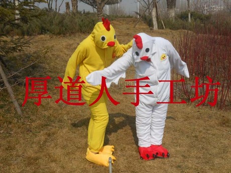 卡通连体动物睡衣红公鸡黄色白色大公鸡表演服