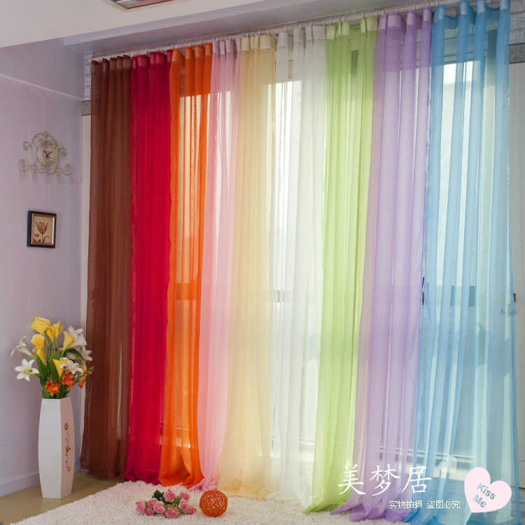 [] be riotous with colour special new Korean rural solid product customization balcony curtain window screen.