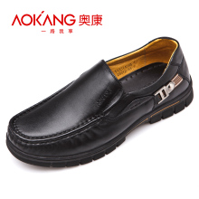 Aokang/奥康 正品真皮软面软底懒人套脚日常休闲皮鞋商务男鞋1088