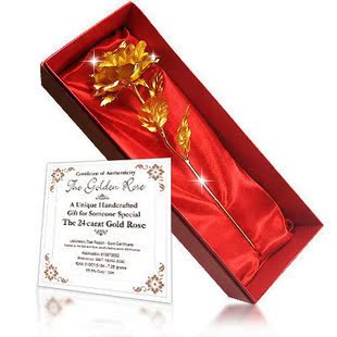  24k金玫瑰花 情人节送女友送女生老婆的浪漫创意礼品实用生日礼物