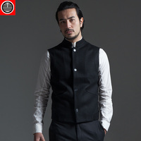 花笙记中国风<em>马甲男</em>中式修身<em>针织</em>背心<em>开衫</em>秋冬