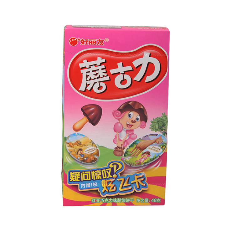 【天猫超市】 好丽友 蘑古力 红豆味 48g 饼干 卡通造型 零食