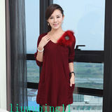 牧圣绒 秋冬新款 女式长款斑马纹貂绒衫裙 女士