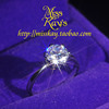 镀18k白金经典六爪镶嵌瑞士钻石2克拉圆形锆石新娘结婚礼求婚戒指