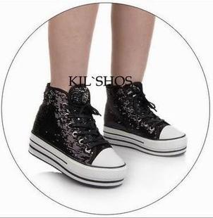  增高10厘米帆布里松糕超高跟隐形内增高鞋女鞋休闲鞋韩版春夏款