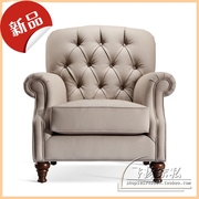 高背老虎椅单人沙发 新古典沙发 美式样板间沙发 设计师沙发