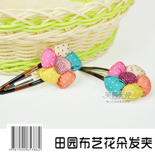 FS051 儿童发饰 彩色五瓣花发夹发绳 闪亮心形 BB夹  一个2元