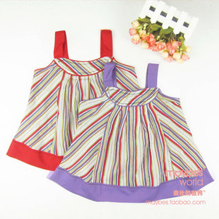  麦比的世界春装夏装新款童装 女童韩版背心 儿童吊带衫