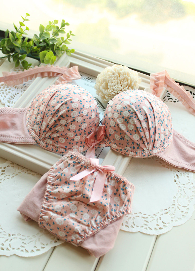 新品内衣套装 素雅碎花文胸套装 聚拢 可爱 热卖BRA