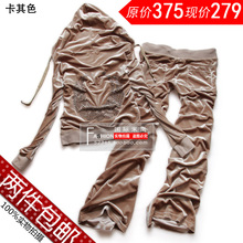 淘宝网2012新款BEBE高档金丝绒套装 女士休闲运动套装|烫钻修身瑜伽套装