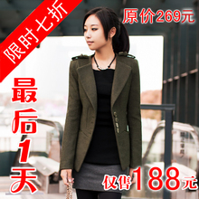 2012vero春装新款毛呢外套军旅风呢子小西装韩版修身moda休闲女装