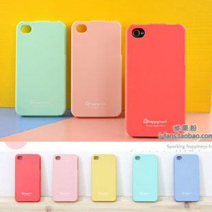 韩国happymori iPhone 4 4s粉嫩糖果色 外壳 手机套 硅胶套 送膜