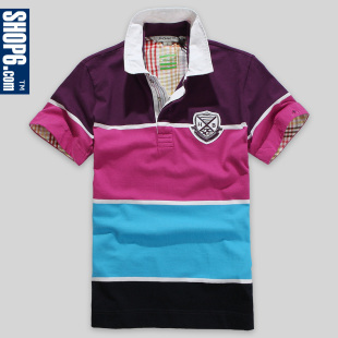 Shop6 33,213 ★ 6th store men's 2012 Summer new striped cotton to Europe CONTRAST COLOR short sleeve t-shirt