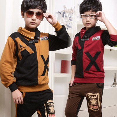 标题优化:男童秋装两件套新款品质童装韩版中大童儿童拼色长袖童套装