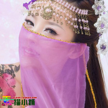 素描小铺 多色可以选 <em>古代</em>女子<em>蒙面</em>面纱紫萱面