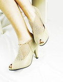 专柜正品2010日韩新款 蕾丝网 罗马鞋 秋 女鞋 单鞋 <span class=H>鱼嘴鞋</span> U鞋柜