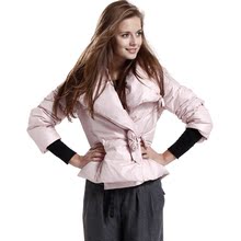 新款正品女装大码90%白鸭绒 玫瑰花系带羽绒服女反季清仓大促销
