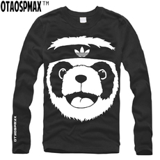 Футболка мужская adidas三叶草阿迪达斯爱情公寓关谷熊猫纯棉男士长袖t恤打底衫 Otaospmax