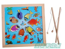 儿童益智早教木制钓鱼玩具 小猫钓鱼游戏拼盘磁性玩具亲子