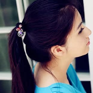  09015 名朵饰品 水晶球发圈发绳头花 皮筋头饰结婚发饰韩版韩国