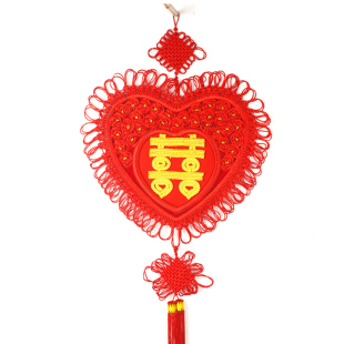  喜庆 喜 爱心 玫瑰装饰 结婚 超大 中国结 大号 挂件装饰 门挂