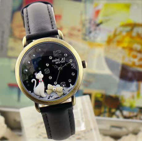 quality goods the republic of korea Fimo watch manual three-dimensional fashion lady Cartoon Rhinestone Table After the noble catin the Wristwatch , Watch category - from Buy2taobao.com to provide professional Taobao agent buy service