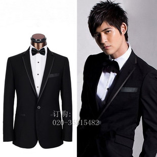  新品 男士礼服 婚礼宴会 修身西服套装 正装新郎结婚西装