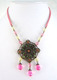 新年献礼出口欧美桃红花锦绣项链