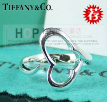 Tiffany abre el corazón anillos plata de ley 925 cajas de regalo de la joyería