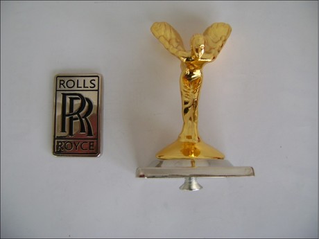 劳斯莱斯 飞人标+双R标 车标 标志 1:1 合金车标