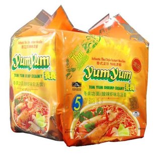  泰国进口yumyum 养养牌 泰式酸辣虾味浓汤面 5连包500g 30包包邮