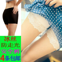 三分蕾丝防走光打底裤 女 韩版大码冰丝安全裤 打底裤裙 平口裤薄