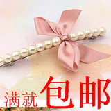 热卖 韩版韩剧珍珠可爱蝴蝶结花发夹边夹/白 发饰韩国饰品2815