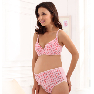 Soft steel plate October Mommy pregnant women underwear pregnant pregnant women bra + briefs nursing