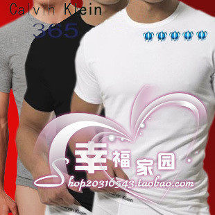 五冠!CK T恤男士短袖 圆领 CK365男士汗衫 黑白灰三色可选