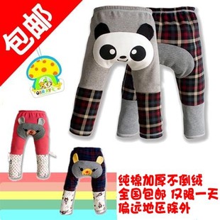  新款男童女童装宝宝儿童 纯棉不倒绒 加绒加厚大PP裤 保暖裤 包邮