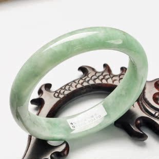  蛇年礼物送妈妈骋怀翡翠手镯A货淡绿翡翠玉镯玉手镯缅甸玉镯子女