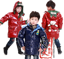 热售20000件 太阳雪人儿童羽绒服 高档男童中长款亮面正品T03