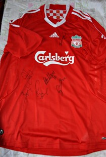 英国购置 利物浦 主场正版球衣 6位球员签名