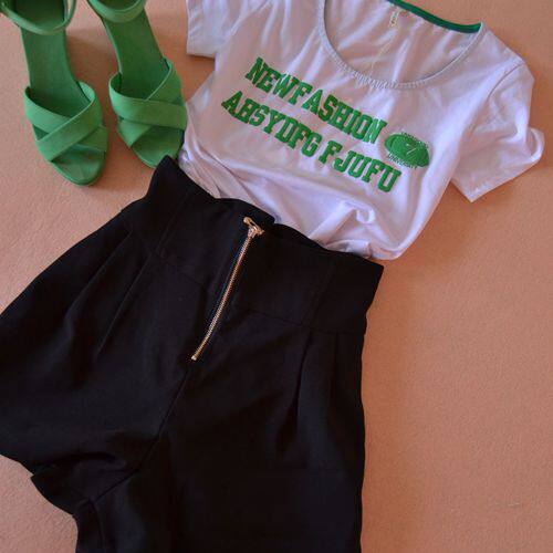 蝴蝶结腰带<em>高腰短裤花苞</em>裙裤 : 蝴蝶结腰带<em>高腰</em>